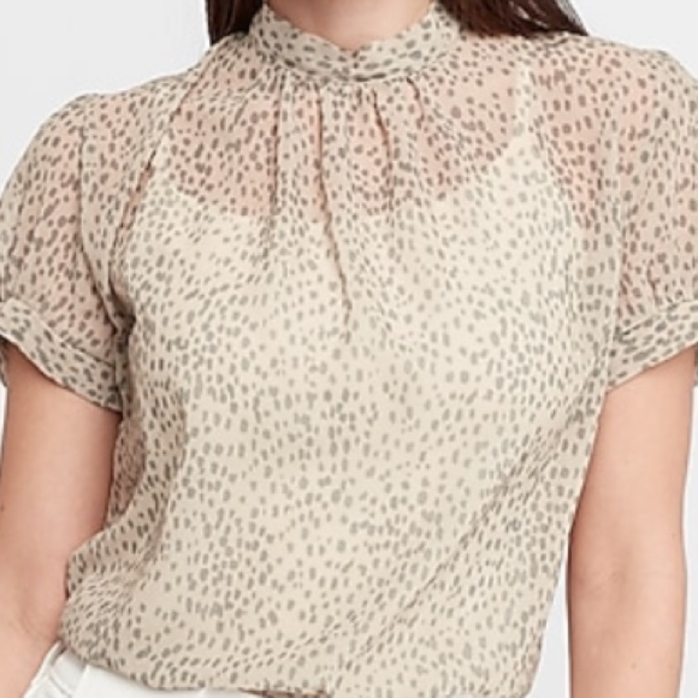Leopard Print Tie Back Banded Top.
